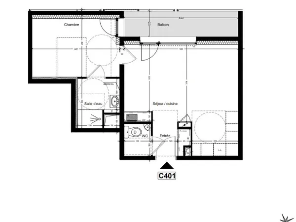 Appartement T2 neuf 45m² - Vannes Ouest 