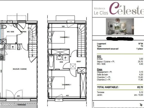 Villa 3 pièces 65 m² 