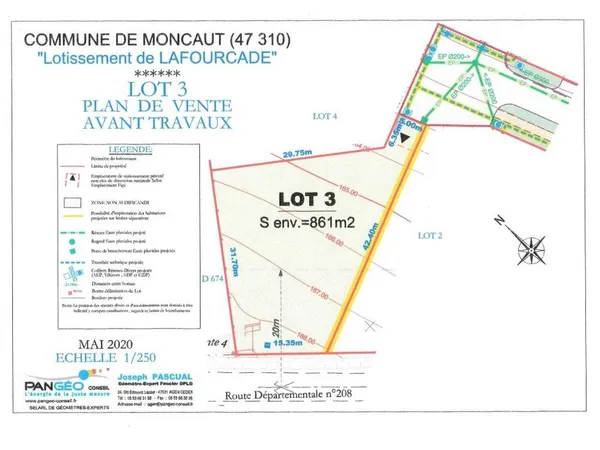 Terrain Vente Moncaut   80000€