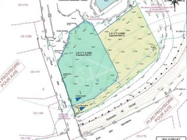 Terrain constructible 594 m² 