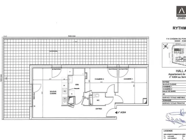 Appartement 3 pièces 58 m² 