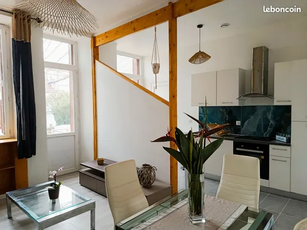 Location t2 meublé avec 2 terrasses 