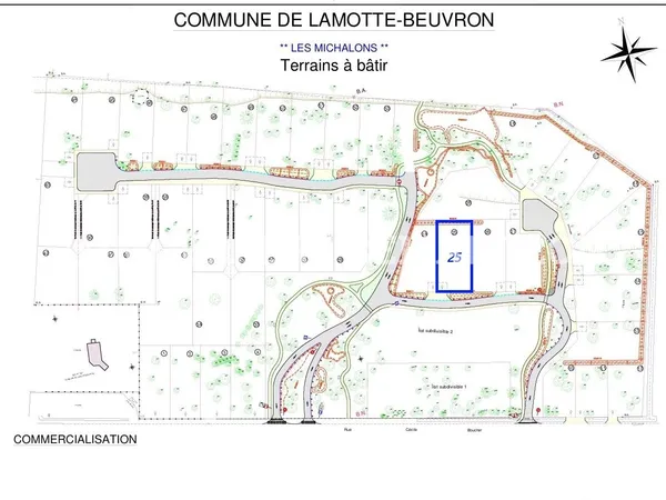 TERRAIN CONSTRUCTIBLE DANS LOTISSEMENT À LAMOTTE BEUVRON 