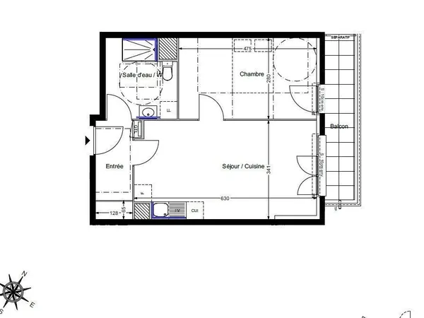 Appartement 2 pièces 45 m² 
