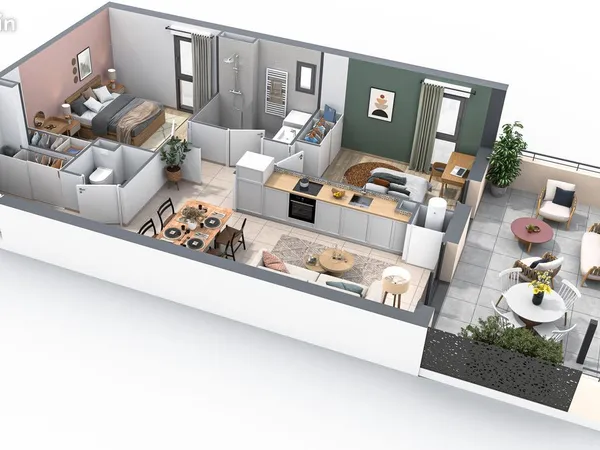 Appartement 3 pièces 59 m² 
