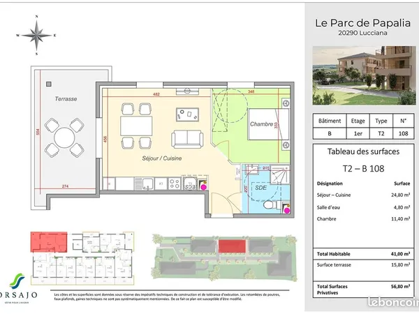 Appartement 2 pièces 41 m² 