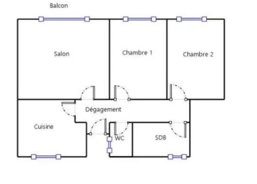 Appt 3 pièces (ravalement et isolation fait)4 