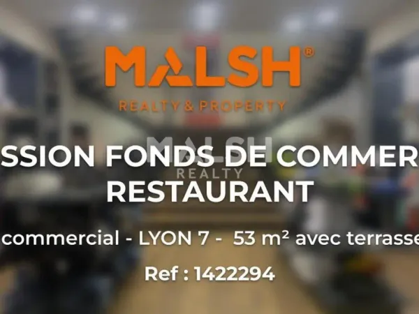 FONDS DE COMMERCE À CEDER - Local commercial 53 m² avec terrasse - LYON 7 