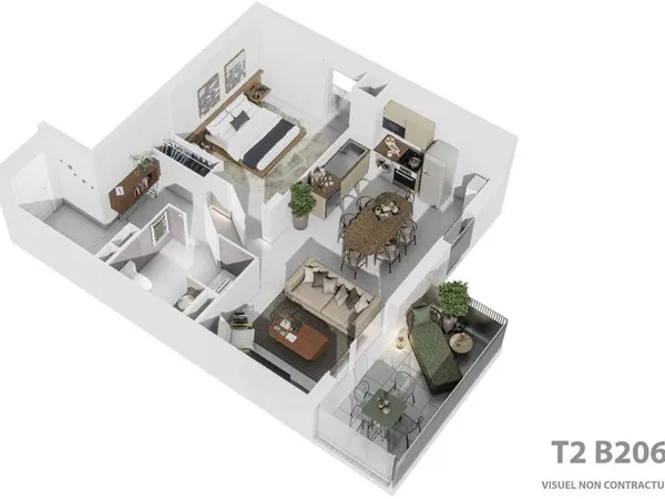 T2 de 46 m² à Feyzin à partir de 447,78 CC 
