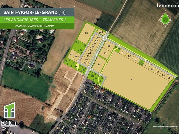 Terrain 450 m² Saint Vigor Le Grand 