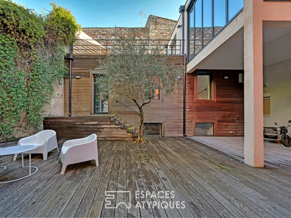 Maison de ville rénovée avec terrasses et garage, quartier Jean-Jaurès 