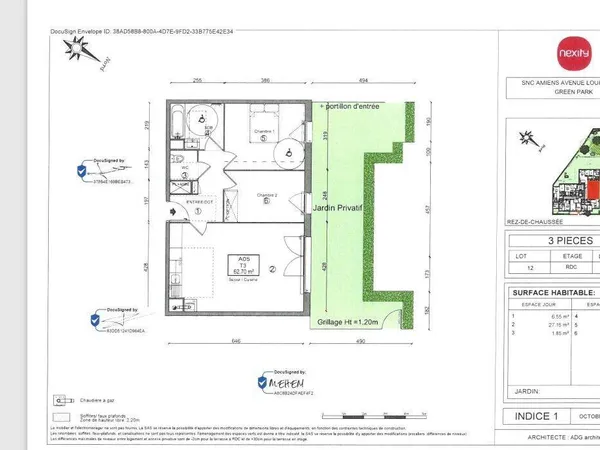 Appartement 3 pièces 62 m² 