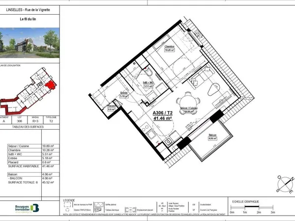 Appartement 2 pièces 41 m² 