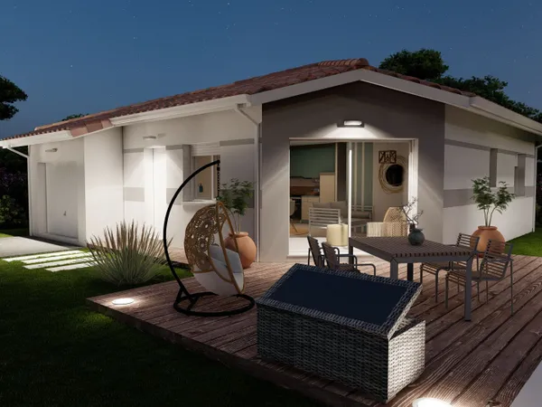 A saisir sur Aire sur Adour maison neuve deux chambres avec garage. 