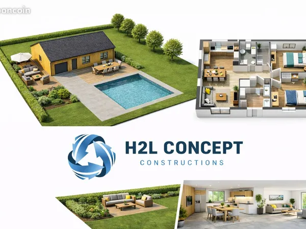 Maison neuve 100 m² + - Terrain 480 m² piscinable 