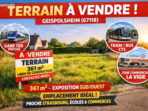 Terrain 361 m² Geispolsheim 