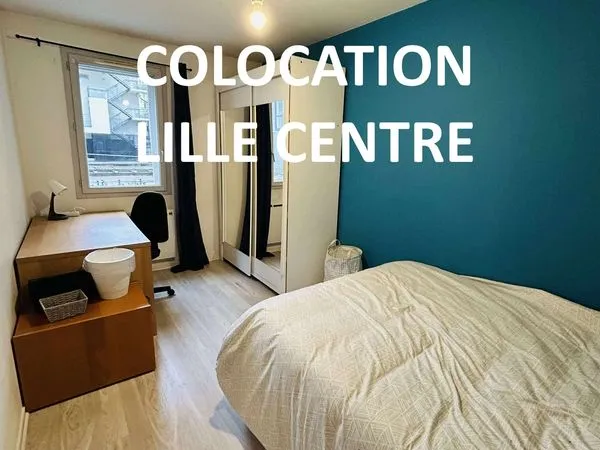 CoIocation chambre meublée. Centre Lille. A deux minutes à pied metro lille europe. APL ok, lave 