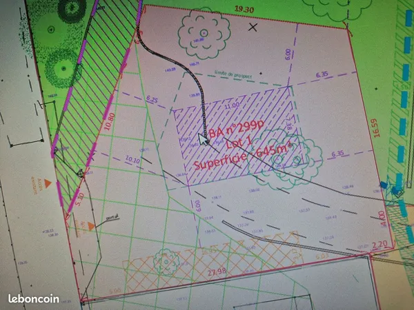 Terrain 645 m² SAINT LEU LA FORET 