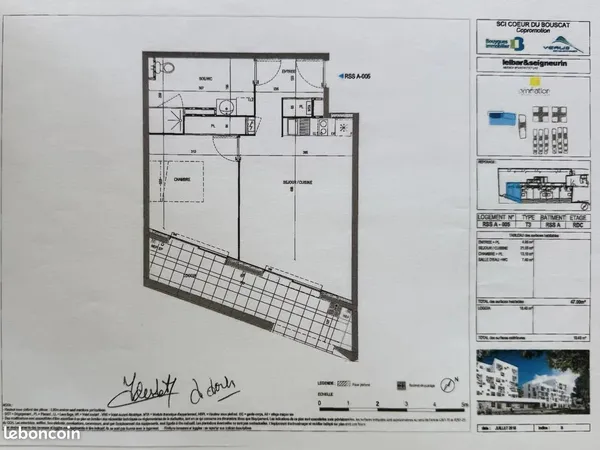 Appartement 2 pièces 47 m² 
