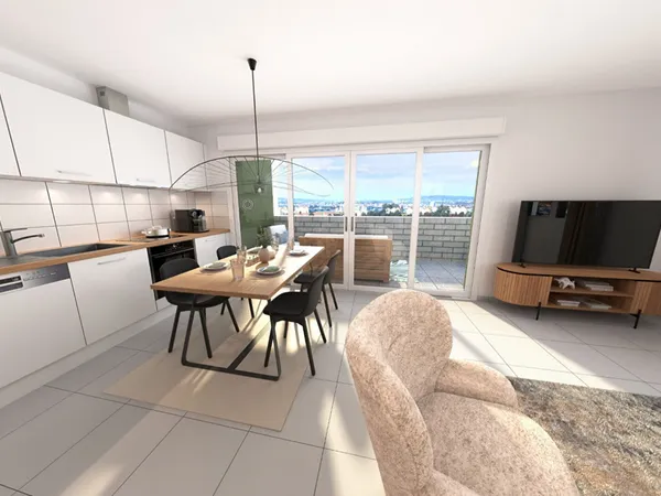 Appartement duplex T4 en dernier étage 98 m² avec 2 loggias - S 