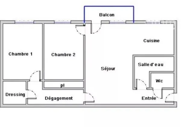 VITRY SUR SEINE LOCATION 3 PIECES 52.23 M² + BALCON 