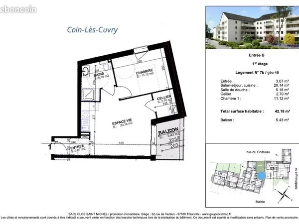 Appartement 2 pièces 42 m² 
