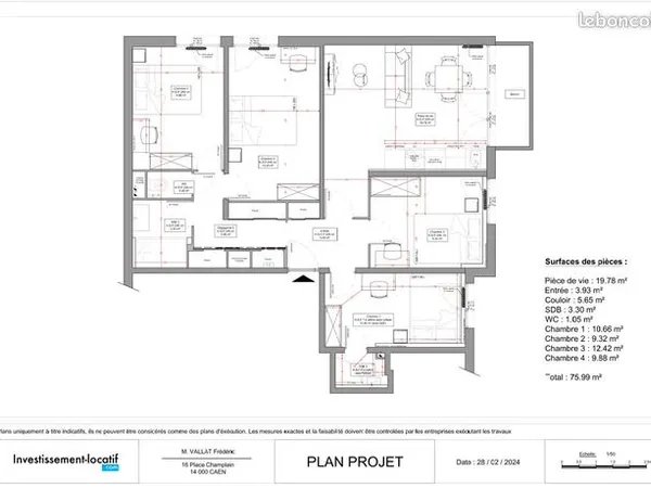 Appartement 5 pièces 9 m² 