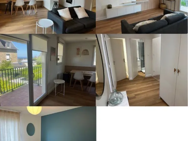 Appt. 65 m2 idéalement situé, balcon petite vue mer 