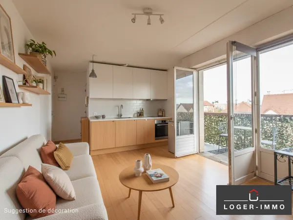 Secteur recherché : Studio de 23,63 m2 avec grand balcon 