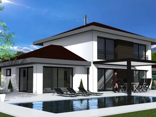 Projet de construction d'une maison contemporaine de 106 m² disposant de 4 chambres avec terrain à 