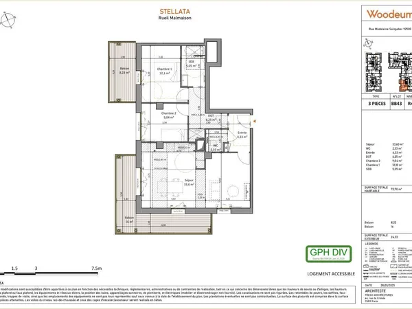 Appartement 3 pièces 73 m² 