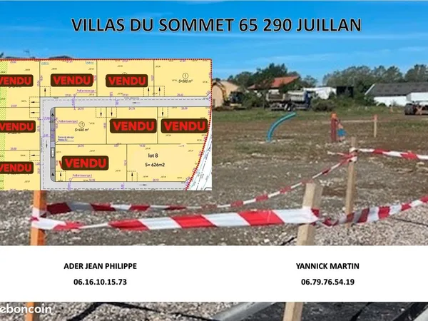 Terrain constructible viabilise juillan 65290 