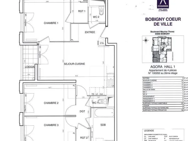 Appartement 4 pièces 80 m² 