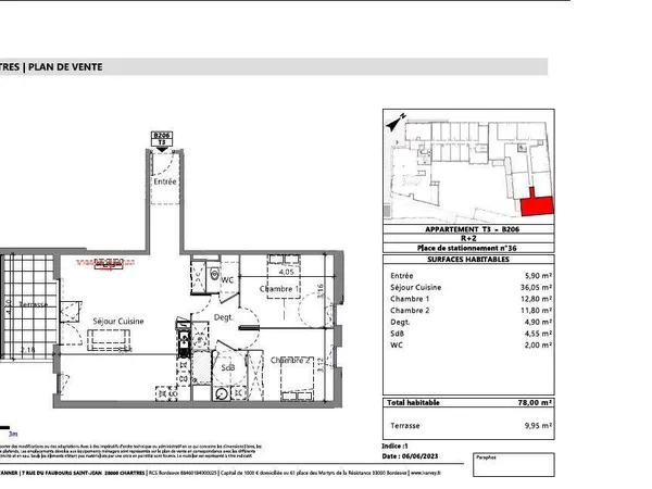 Appartement 3 pièces 78 m² 
