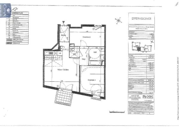 Appartement 3 pièces 61 m² 