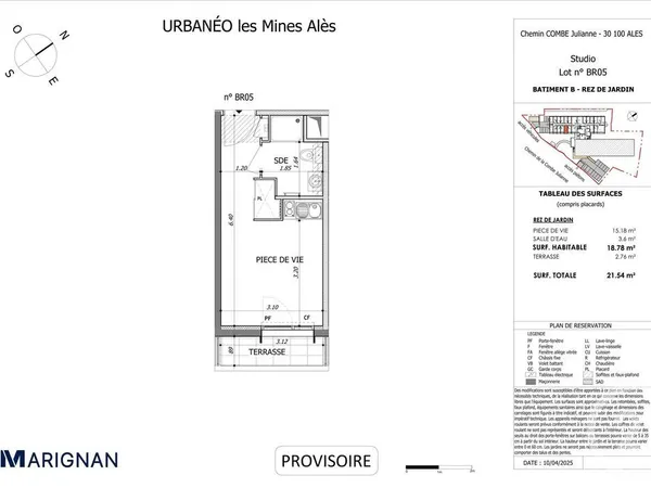 Appartement 1 pièce 18 m² 