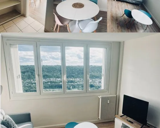 Appartement entier T4 meublée & équipé - 80 m² - Rénové 2025 - Rouen - Vue imprenable 