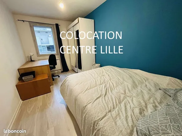 Lille centre. CoIocation, 1 chambre dispo . A coté de la gare lille europe , metro et tram. Lave 