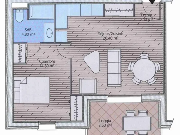 Appartement 2 pièces 48 m² 