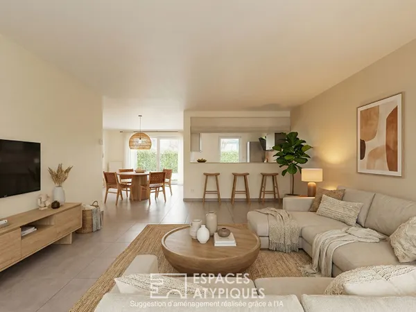 Villa contemporaine de plain-pied et son jardin 