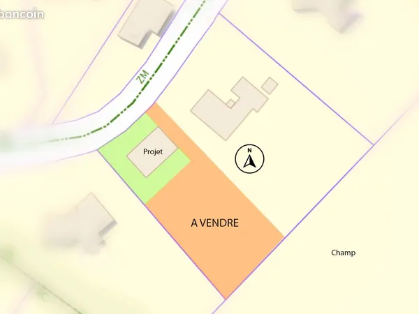 Terrain constructible de 750 m2 