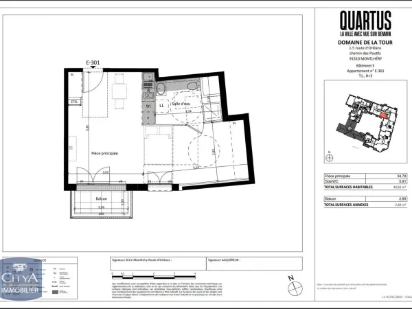 Appartement 1 pièce 41 m² 