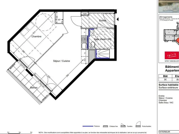 Appartement 2 pièces 42 m² 