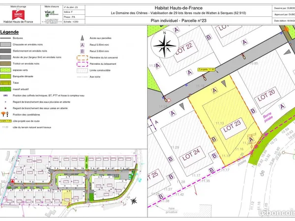 Terrain 416 m² Serques 