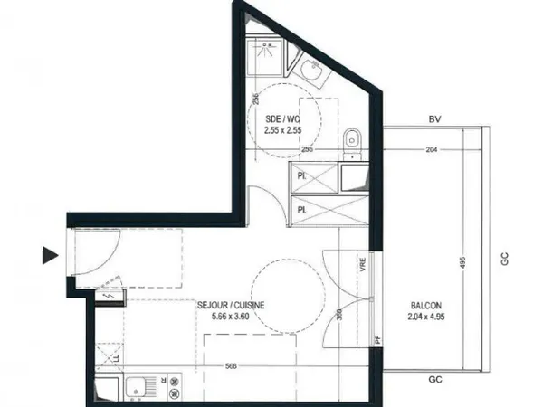 Appartement 1 pièce 28 m² 