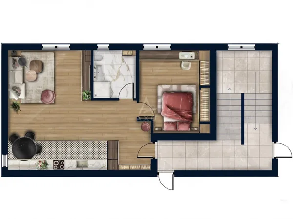 Appartement en rez-de-jardin 2 pièces 58 m² 