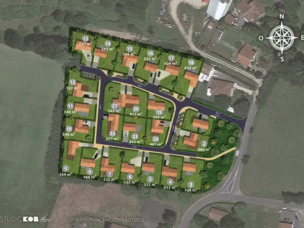 Terrain en individuel 619 m² 