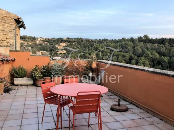 Maison de village en pierres avec terrasse et vue 