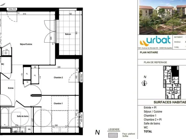 Appartement 3 pièces 59 m² 