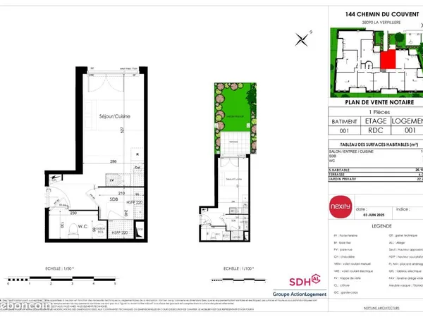 Appartement 1 pièce 26 m² 